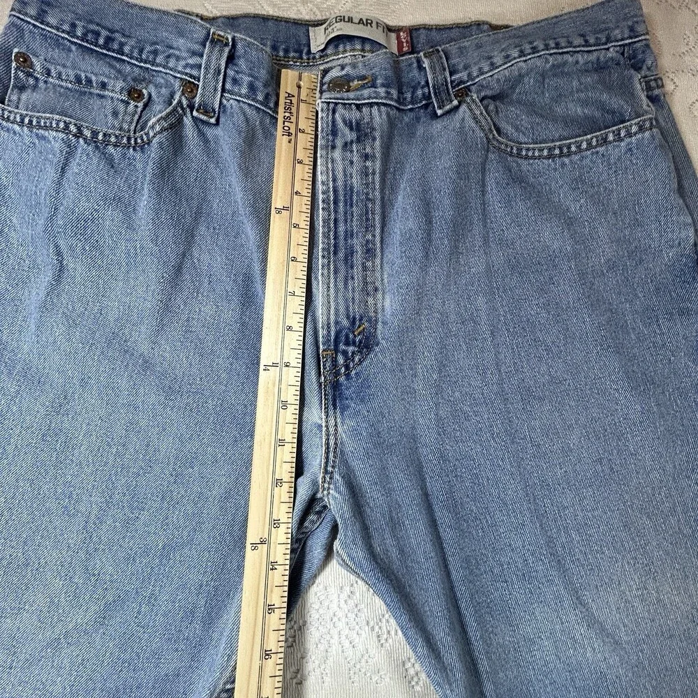 Levi's 505 Regular Fit Jeans Mens W40 L30 Light Wash Denim Blue